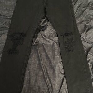 Black Distressed slim jeans